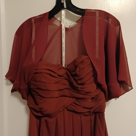 David's Bridal strapless chiffon dress size 8 - Picture 9 of 10